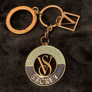 Victoria's Secret Gold and Navy Key Holder Bag Charm Key Chain